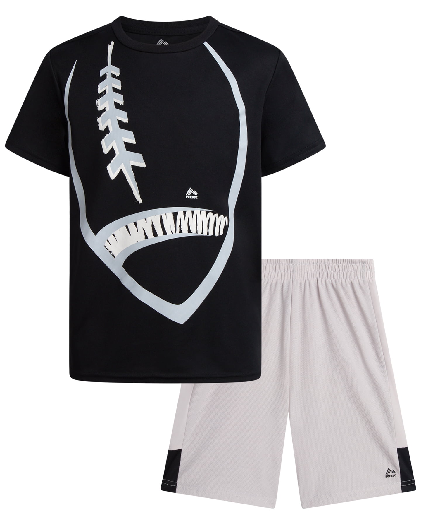 Boys Active Shorts Set - 2 Piece Poly Mesh Boys Graphic T-Shirt and Athletic Shorts Set (8-12)