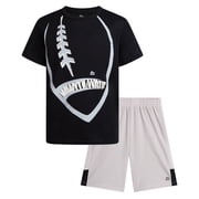RBX Boys Athletic Outfit Shorts Set Breathable Performance Graphic Tee and Mesh Gym Shorts 2 Piece