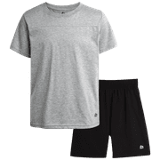RBX Boys' Active Shorts Set - 2 Piece Short Sleeve T-Shirt and Tech Hybrid Shorts (4-12)