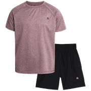 RBX Boys' Active Shorts Set - 2 Piece Short Sleeve T-Shirt and Woven Hybrid Tech Shorts (4-12)
