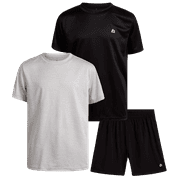 RBX Boys' Active Shorts Set - 3 Piece Activewear: 2 Athletic T-Shirts, 1 Woven Shorts Set for Kids (4-12)