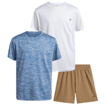 RBX Boys' Active Shorts Set - 3 Piece Performance T-Shirt and Woven Gym Shorts - Kids' Activewear Set for Boys (4-12)
