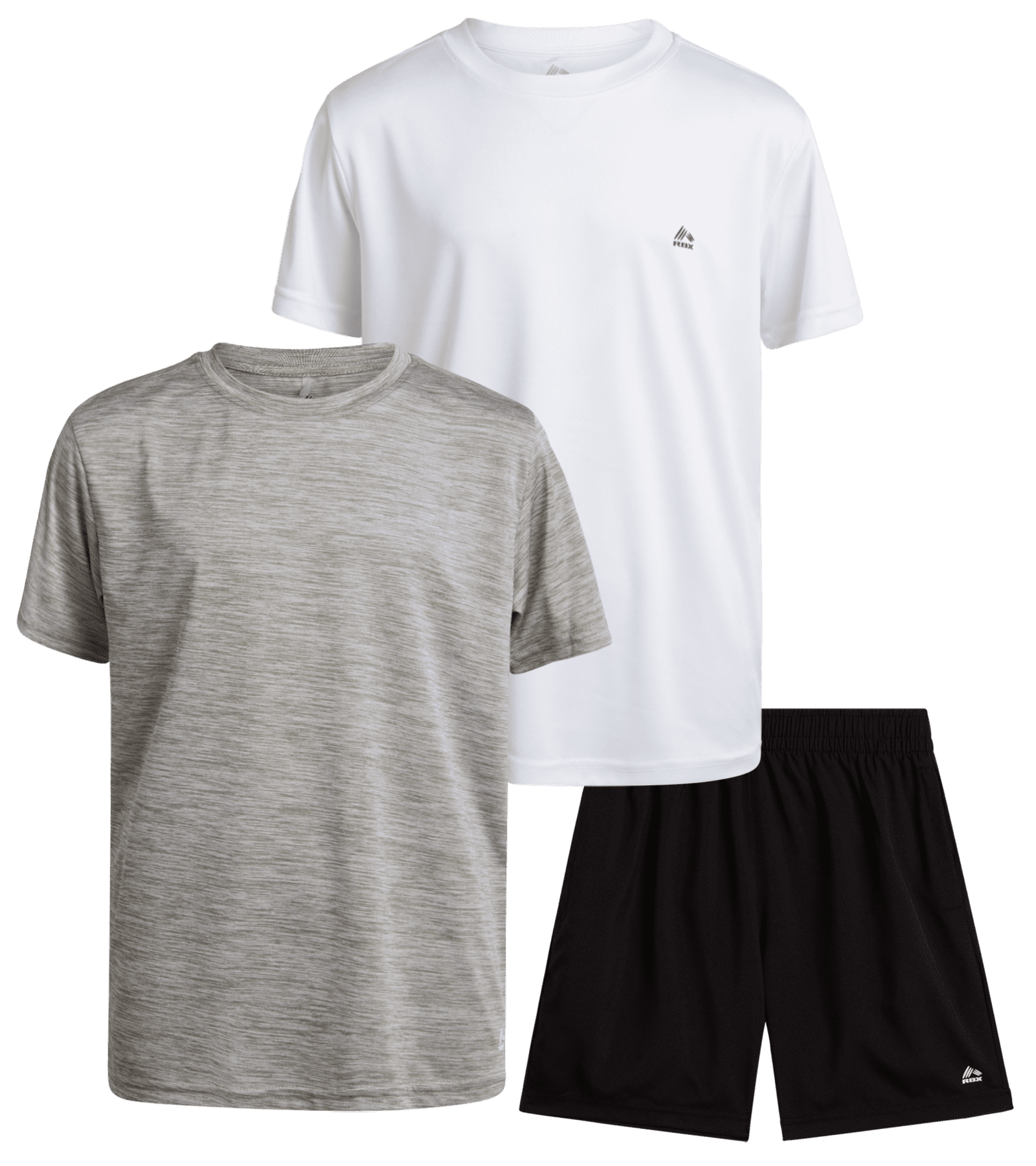 RBX Boys' Active Shorts Set 3 Piece Performance TShirt and Woven Gym