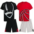 thumbnail image 1 of RBX Boys' Active Shorts Set - 4 Piece Poly Stretch Graphic T-Shirt and Gym Shorts for Boys (Sizes: 8-12), 1 of 7