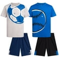 thumbnail image 1 of RBX Boys Active Shorts Set - 4 Piece Poly Stretch Graphic T-Shirt and Gym Shorts for Boys (8-12), 1 of 7