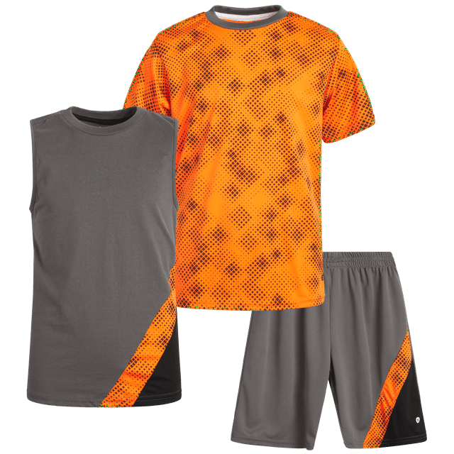 RBX Boys' Active Shorts Set Performance TShirt, Tank Top, and Gym