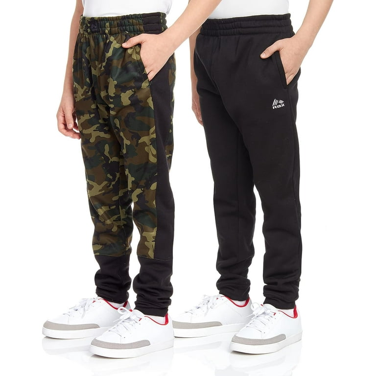 RBX Boys' Active Sweatpants - 2 Pack Performance Fleece Jogger Pants with  Pockets (5-20) 
