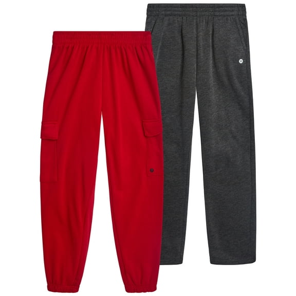 RBX Boys Sweatpants - 2 Pack Active Performance Soft Fleece Jogger Sweatpants with Pockets