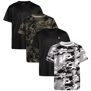 RBX Boys Active T-Shirts - 4 Pack Athletic Performance Boys Short Sleeve Shirts (8-16)