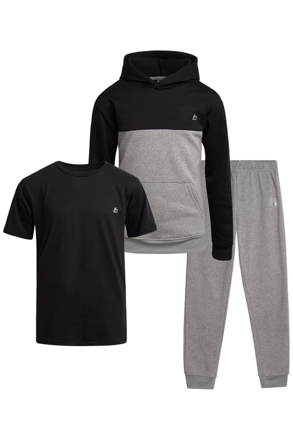 Boys Pants Set Fleece Pullover Hoodie T Shirt and Jogger Sweatpants 3 Piece Activewear Set