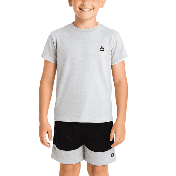 RBX Boys Short Set - 2 Piece Short Sleeve Active Shirt and Gym Shorts Boys Athletic Set (4-12)