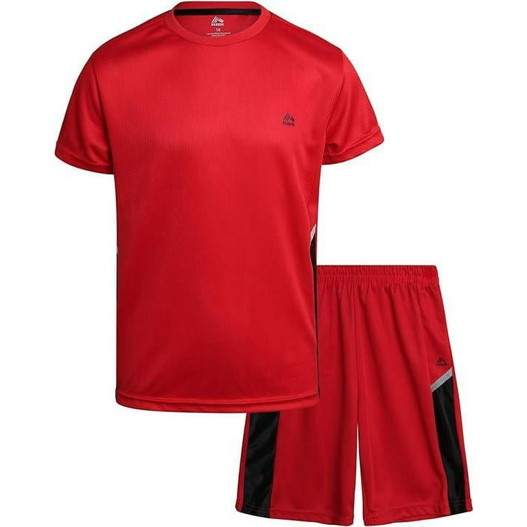 RBX Boys' Activewear Short Set – Short Sleeve T-Shirt and Gym Shorts  Performance Set (4-12) 