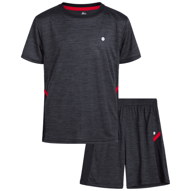 RBX Boys' Activewear Short Set Short Sleeve TShirt and Gym Shorts