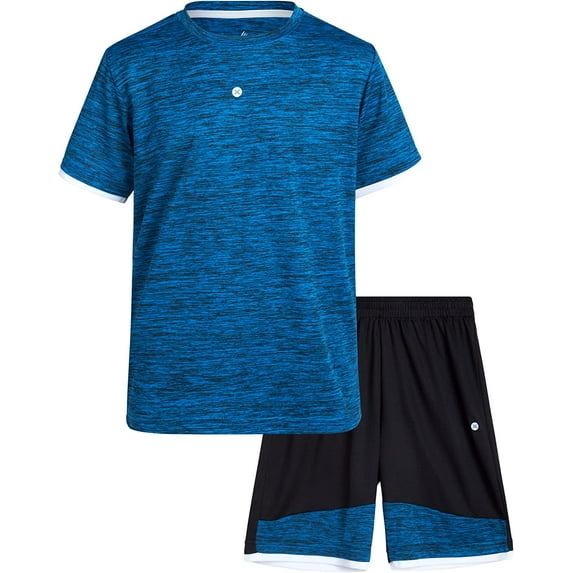 RBX Boys' Activewear Short Set – Short Sleeve T-Shirt and Gym Shorts Performance Set (4-12)