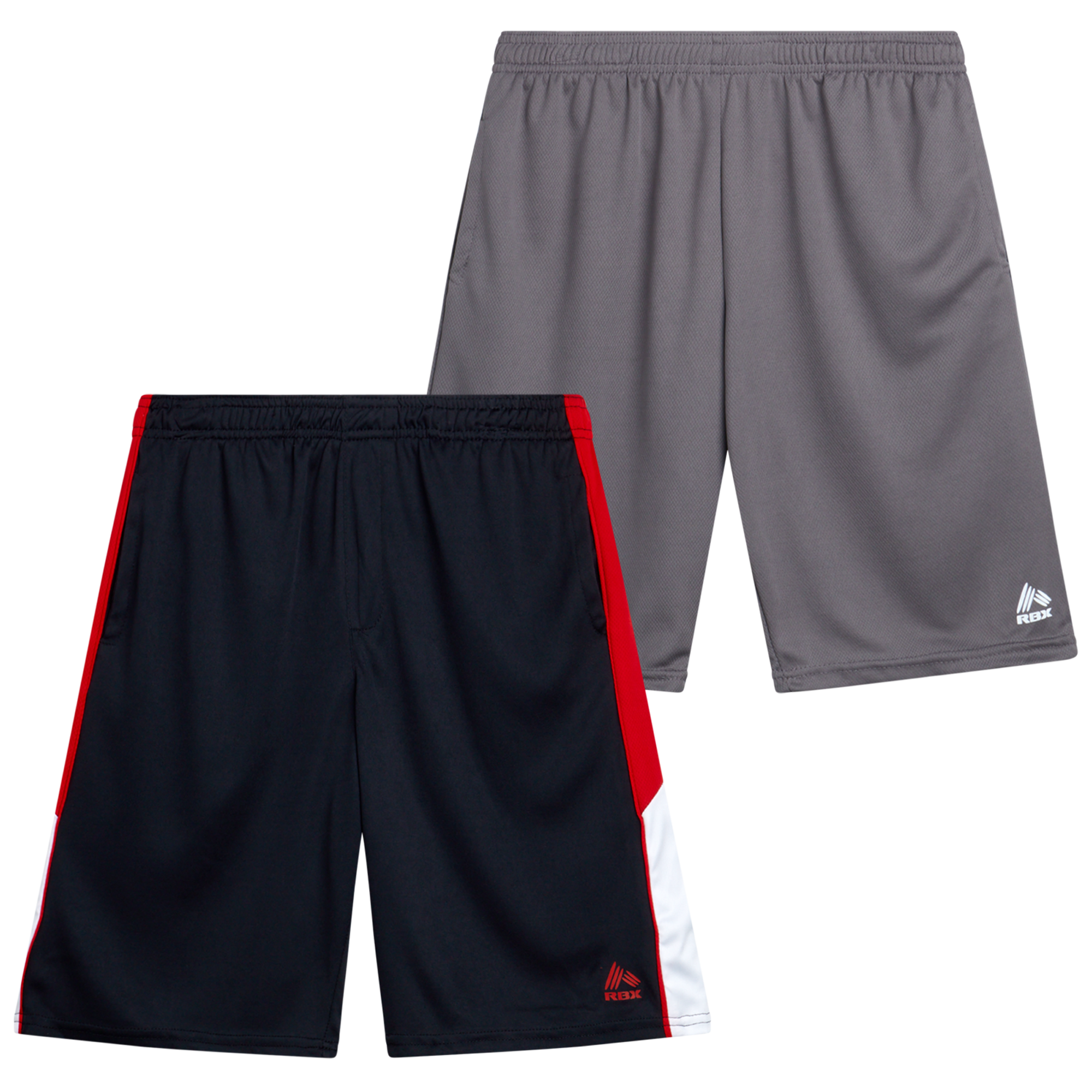 RBX Boys' 2-Pack Athletic Shorts - French Terry Performance Gym Shorts With Elastic Waistband