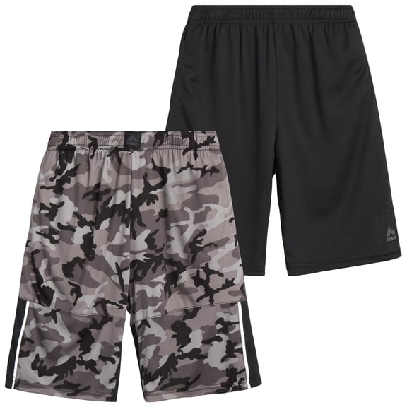 RBX Boys Athletic Shorts - 2 Pack Breathable Active Mesh Boys Basketball Shorts with Pockets (8-16)