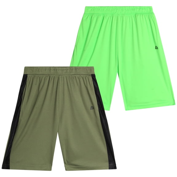 RBX Boys Athletic Shorts - 2 Pack Breathable Active Mesh Boys Basketball Shorts with Pockets (8-16)