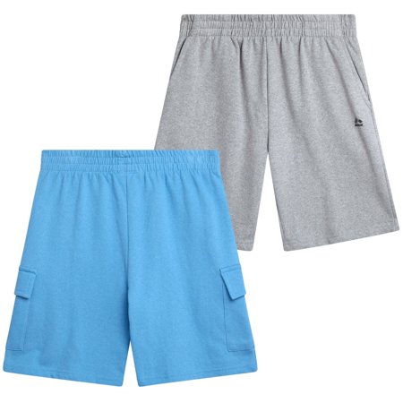RBX Boys Active Shorts - 2 Pack Breathable Performance Fleece Athletic Shorts with Pockets (8-16)