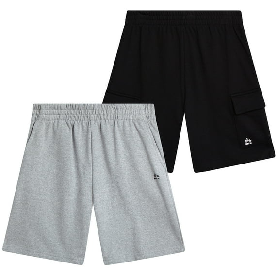 RBX Boys' Athletic Shorts - 2 Pack Breathable Performance Fleece Active Shorts for Boys (Sizes: 8-16)