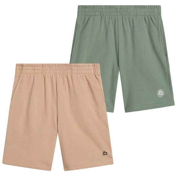 RBX Boys Active Shorts - 2 Pack Breathable Performance Fleece Athletic Shorts with Pockets (8-16)