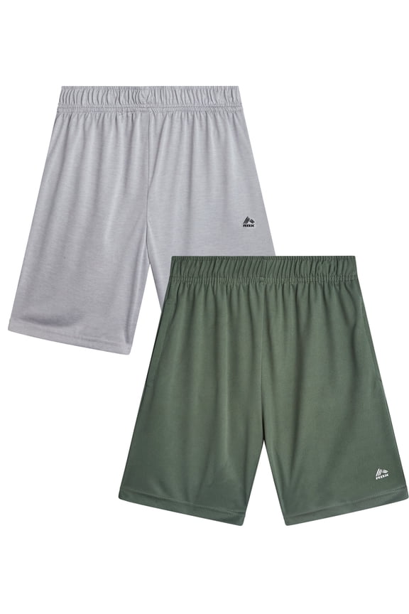 Boys Athletic Shorts - 2 Pack Performance Mesh Jersey Gym Shorts with Elastic Waistband (8-16)
