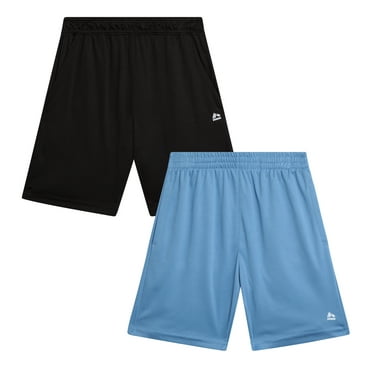 RBX Boys' Athletic Shorts - 2 Pack Performance Jersey Gym Shorts with Elastic Waistband (Sizes: 8-16)