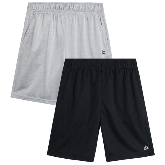 RBX Boys Athletic Shorts - 2 Pack Performance Mesh Jersey Gym Shorts with Elastic Waistband (8-16)