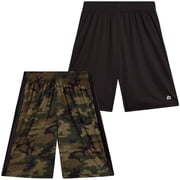 RBX Boys Athletic Shorts - 2 Pack Breathable Active Mesh Boys Basketball Shorts with Pockets (8-16)