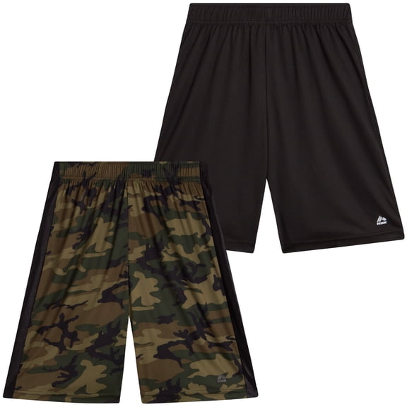 RBX Boys Athletic Shorts - 2 Pack Breathable Active Mesh Boys Basketball Shorts with Pockets (8-16)