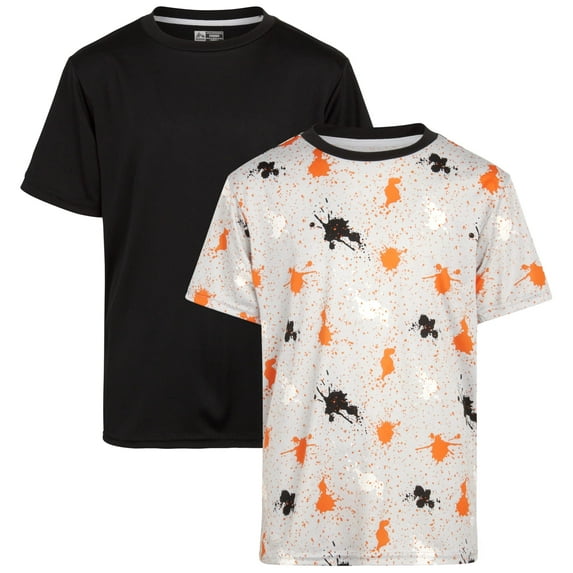 RBX Boys' Athletic T-Shirt - 2 Pack Active Performance Dry-Fit Sports Tee (Size: 4-16)
