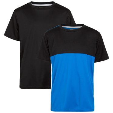 RBX Boys Athletic T-Shirts 2 Pack - Performance Dry Fit Sports Tees