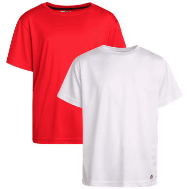 RBX Boys' Athletic T-Shirt - 2 Pack Active Performance Dry-Fit Sports Tee (Size: 8-16)