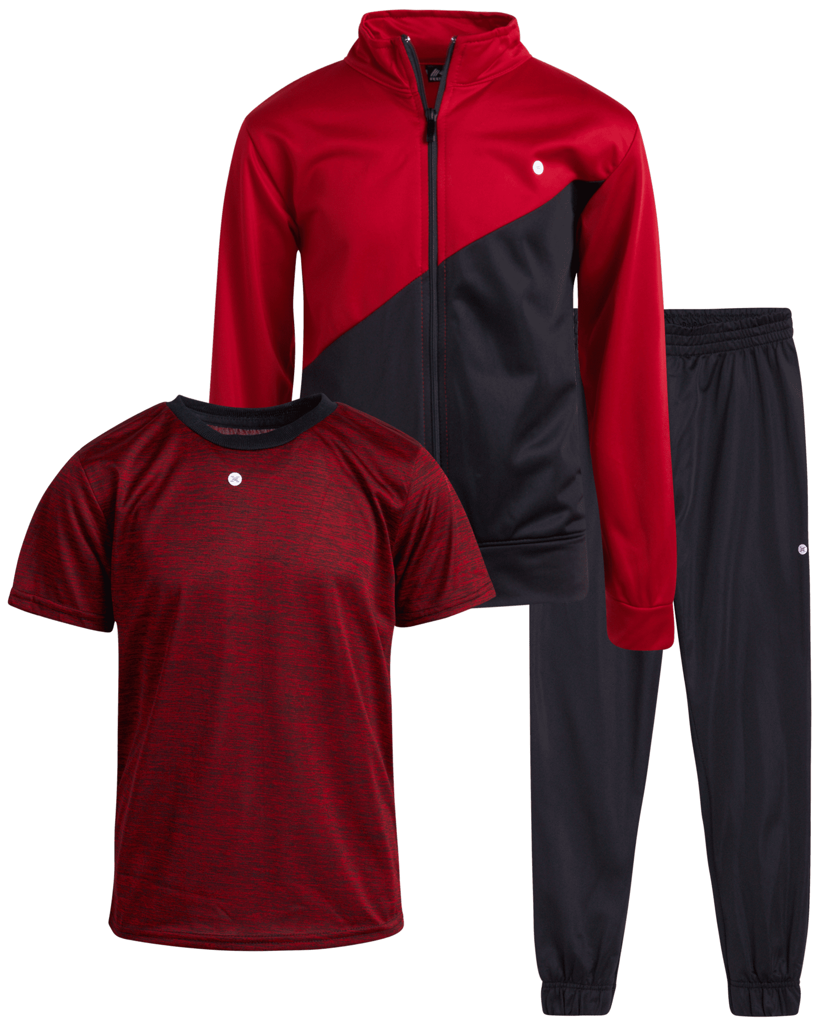 RBX Boys’ Jogger Set 3 Piece Tricot Sweatshirt, Sweatpants, and T