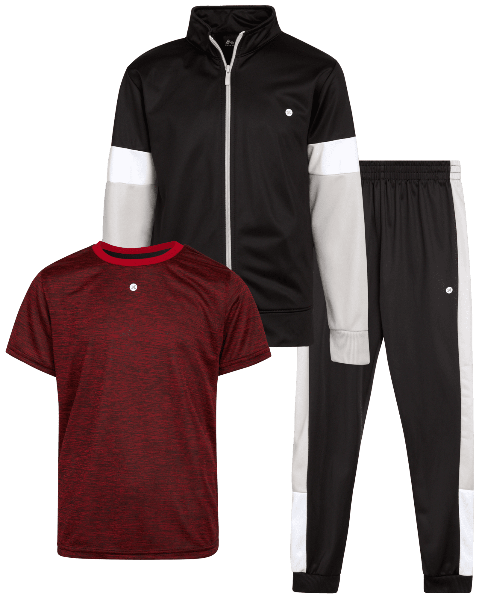 RBX Boys’ Jogger Set 3 Piece Tricot Sweatshirt, Sweatpants, and T