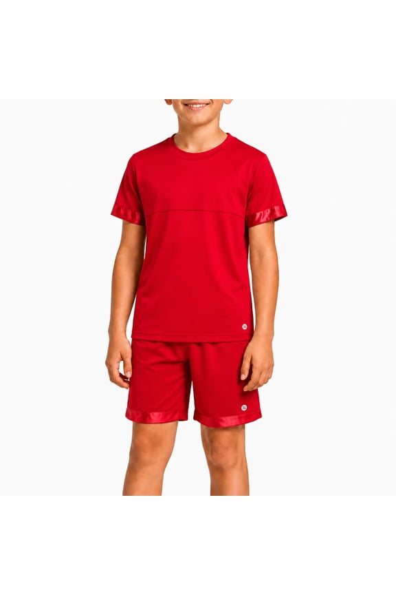 Boys Athletic Outfit Short Set Performance Shirt and Basketball Shorts for Boys 2 Piece
