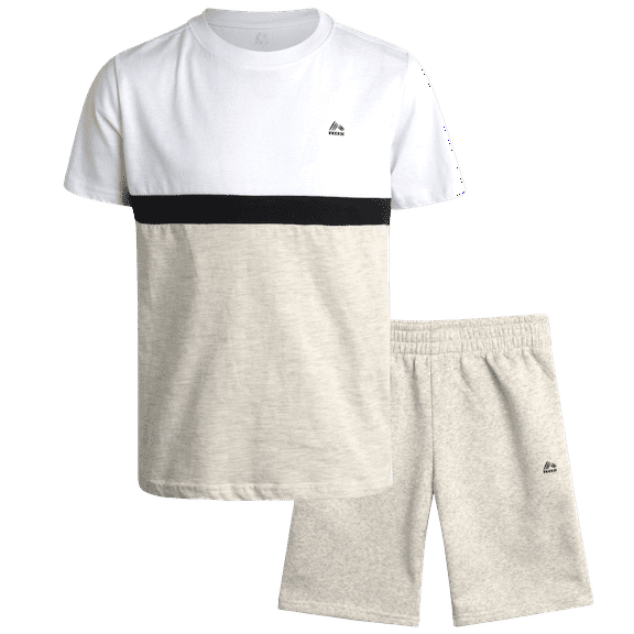 RBX Boys Shorts Set - 2 Piece Short Sleeve T-Shirt and Fleece Sweat Shorts Athleisure Set (4-12)