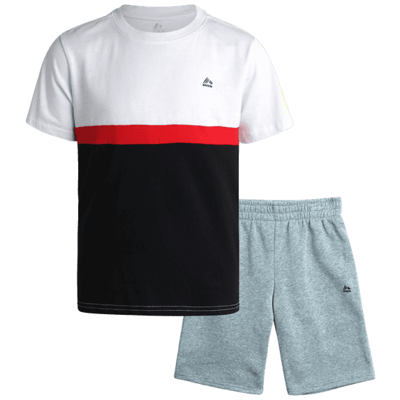 RBX Boys Shorts Set - 2 Piece Short Sleeve T-Shirt and Fleece Sweat Shorts Athleisure Set (4-12)