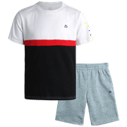 RBX Boys' Shorts Set - 2 Piece Short Sleeve T-Shirt and Fleece Sweat Sorts - Athleisure Set (4-12)
