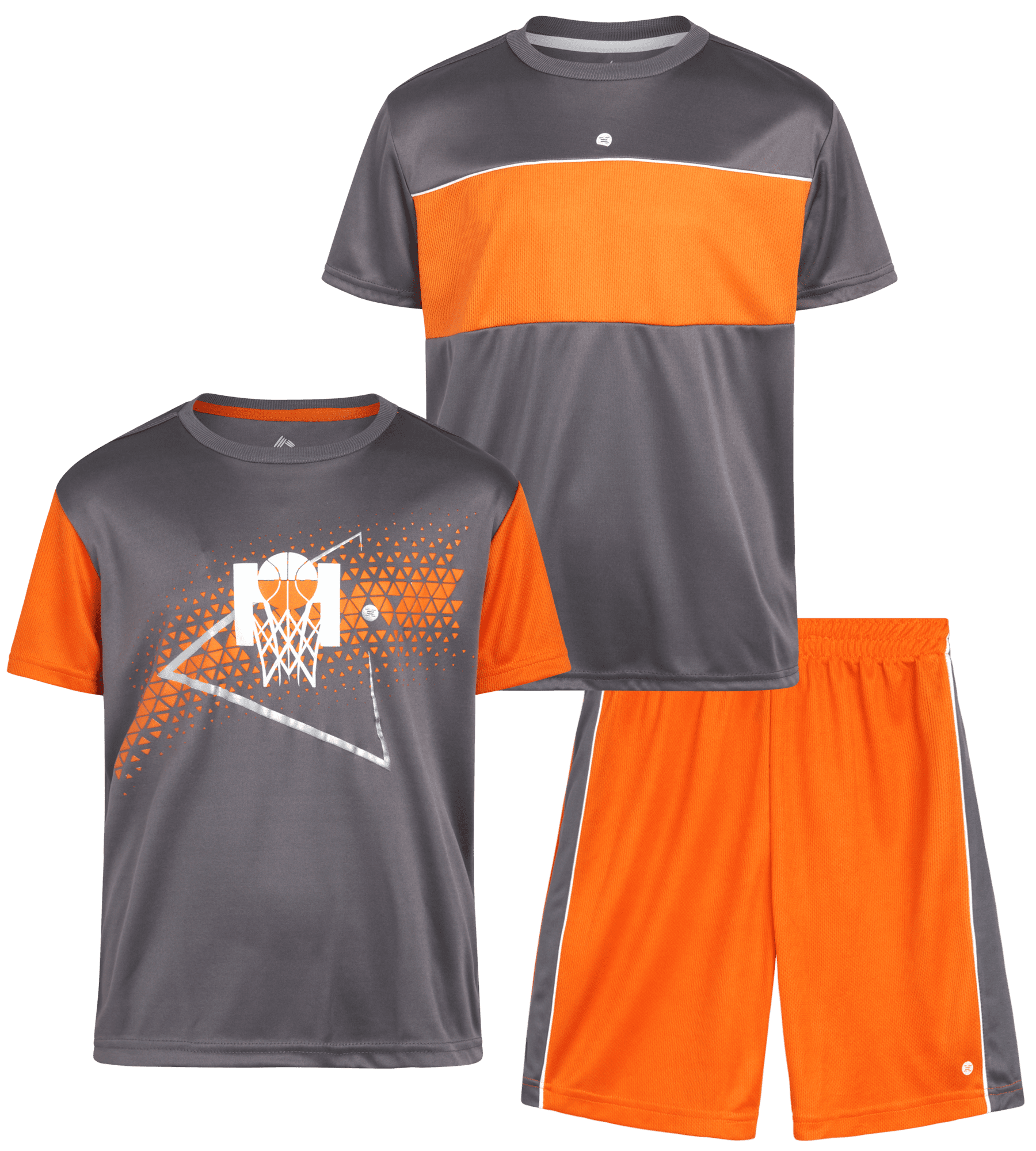 RBX Boys' Shorts Set 3 Piece Short Sleeve Performance TShirt and