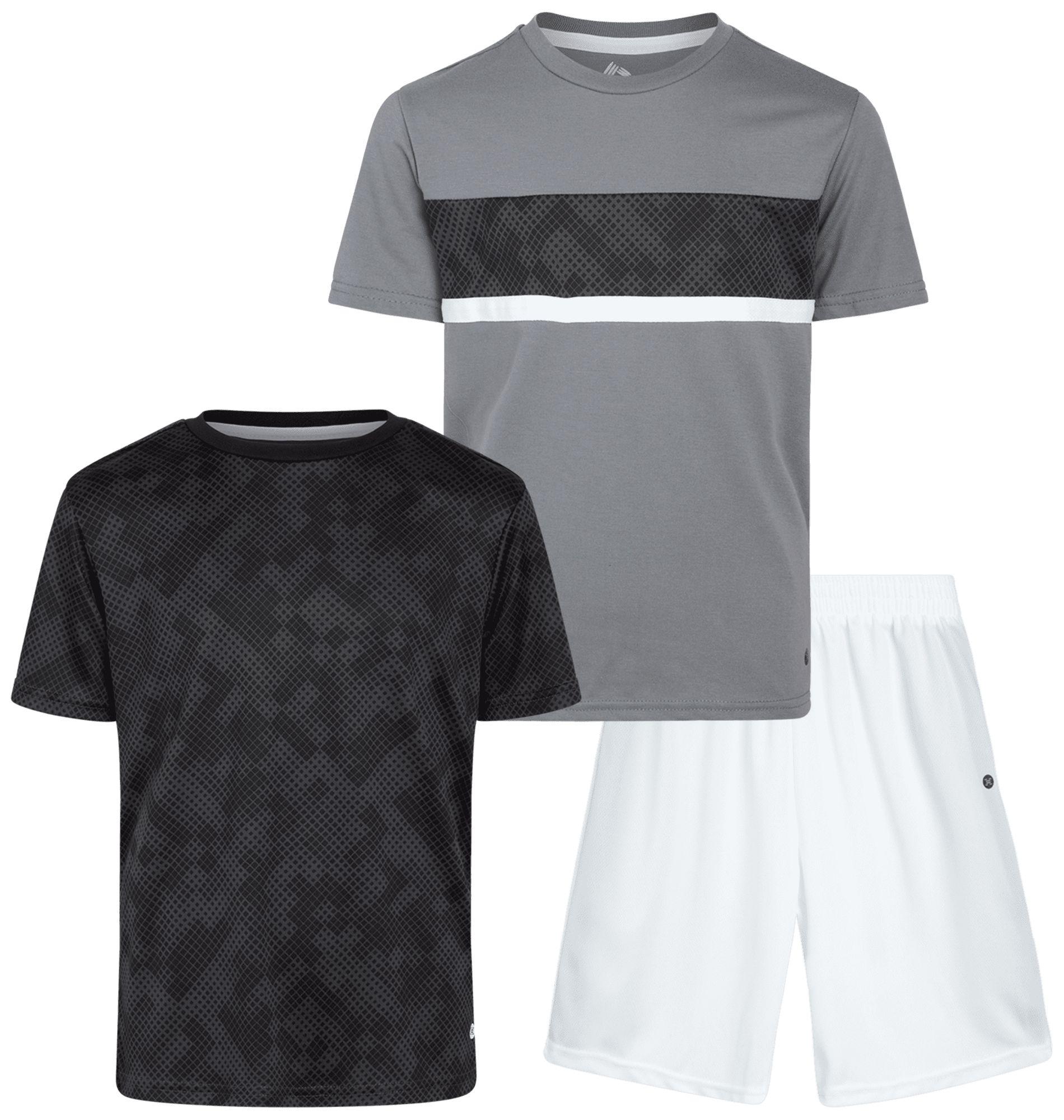 RBX Boys' Shorts Set 3 Piece Short Sleeve Performance TShirt and