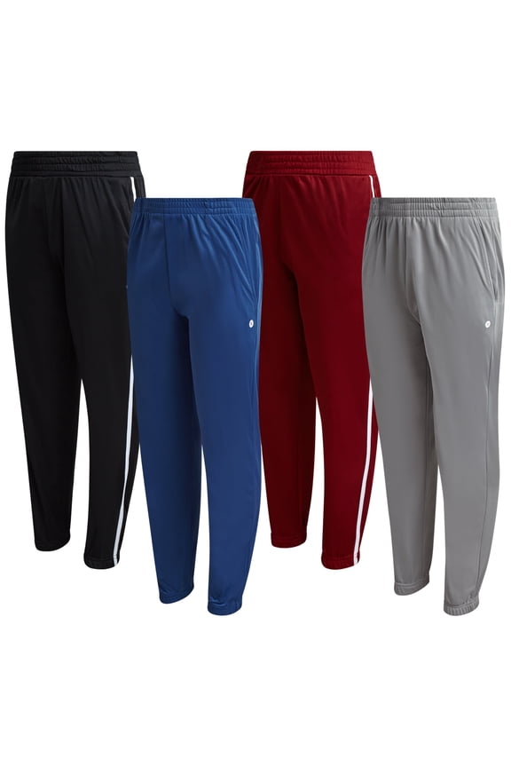 Boys Sweat Pants - 4 Pack Tricot Joggers for Boys - Soft Athletic Pants for Kids (Sizes: 8-16)