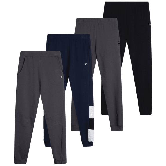 RBX Boys’ Sweatpants – 4 Pack Active Fleece Jogger Pants (Size: 8-16)