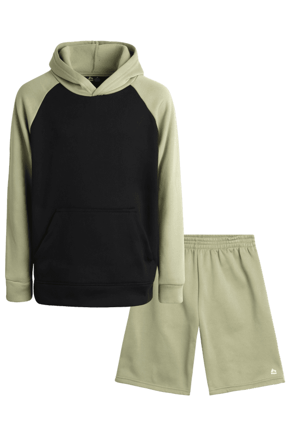 Boys Sweatsuit Set - 2 Piece Performance Fleece Hoodie Sweatshirt and Sweat Shorts (4-12)