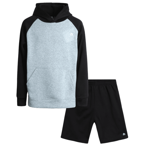 RBX Boys Sweatsuit Set - 2 Piece Performance Fleece Hoodie Sweatshirt and Sweat Shorts (4-12)