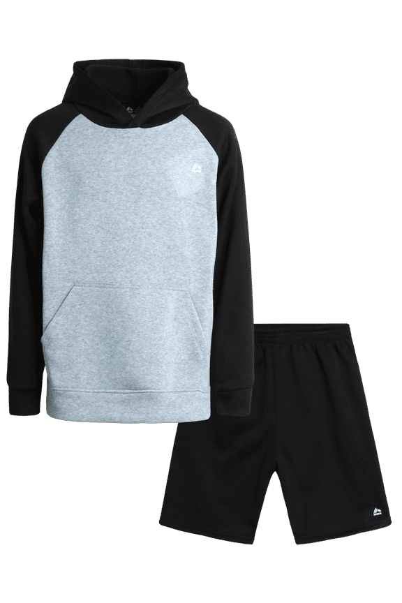 Boys Sweatsuit Set - 2 Piece Performance Fleece Hoodie Sweatshirt and Sweat Shorts (4-12)