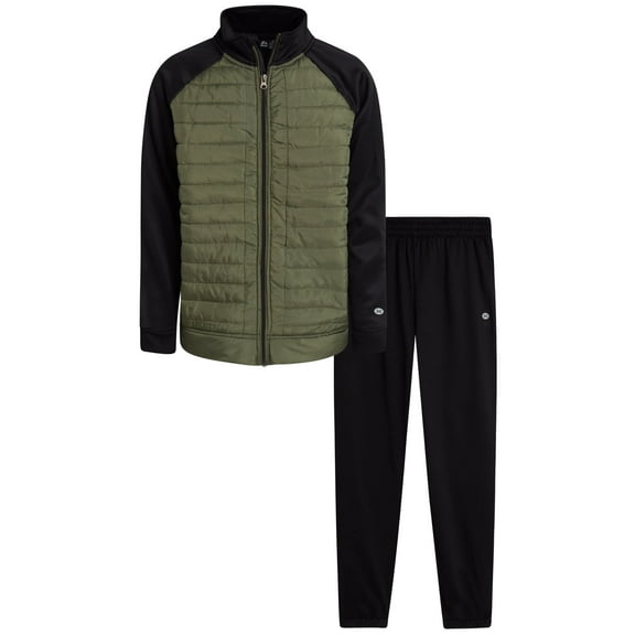 RBX Boys Sweatsuit Set - 2 Piece Tech Fleece Puffer Zip Up Jacket and Jogger Sweatpants Outfit