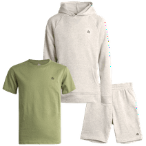 RBX Boys' Sweatsuit Set - 3 Piece Fleece Hoodie Sweatshirt, Sweat Shorts, and Short Sleeve T-Shirt - Activewear Set for Boys
