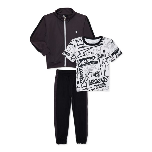 RBX Boys Tricot Jacket, TShirt and Jogger Pants Tracksuit, 3Piece Set
