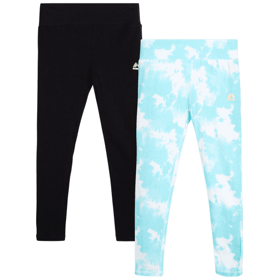 RBX Girls Athletic Leggings - 2 Pack Soft Cotton Blend Athletic Yoga Pants Leggings for Girls
