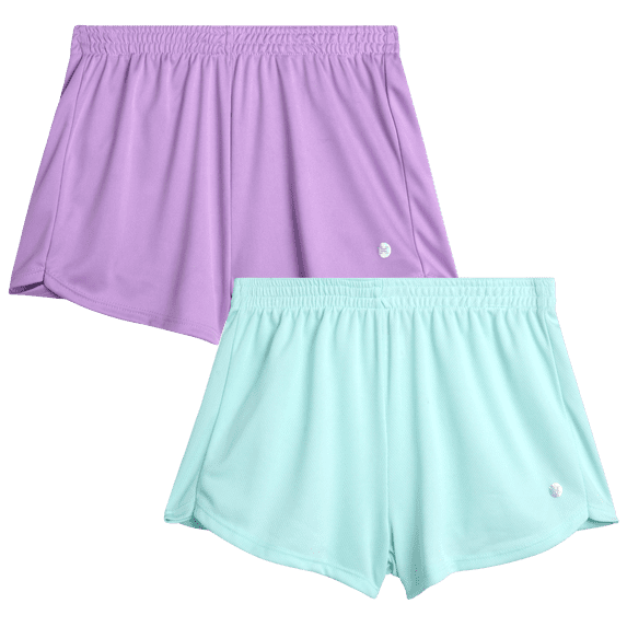 RBX Girls Dolphin Athletic Shorts Breathable Mesh Gym Activewear 2 Pack
